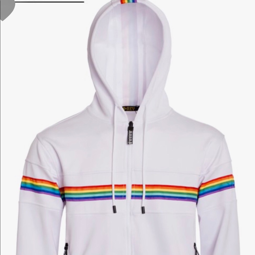 White PRIDE jacket w/ Hoodie
